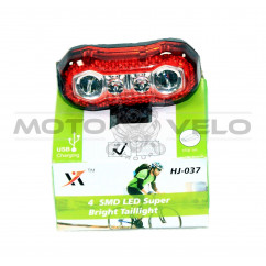 Мигалка задняя (зарядка под  USB, красный) mod:HJ-037(GA-36)