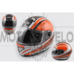 Шлем-интеграл (mod:550) (premium class) (size:M, бело-оранжевый) Ш107 KOJI