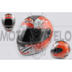 Шлем-интеграл (mod:550) (premium class) (size:L, бело-красный) KOJI