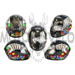 Шлем-интеграл (mod:Fireworks) (size:ХL, черный +солнцезащитные очки, DICE) CIRUS