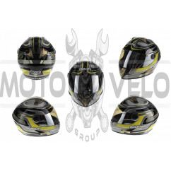Шлем-интеграл   (mod:B-500) (size:L, черно-серый-желтый)   BEON, шт