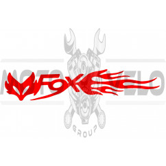 Наклейка логотип FOX (20x5см, красная, 2шт) (#049)