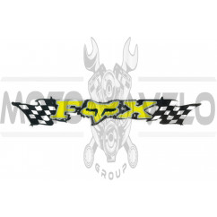 Наклейка   логотип   FOX   (24x5см, желтая)   (#3267), шт