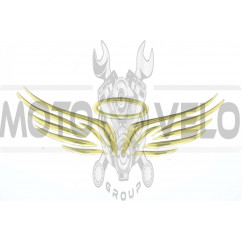 Наклейка шильдик MOTOANGEL (17x5см, алюминий, золото) (#4729)