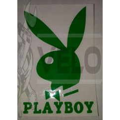 Наклейка   логотип   PLAYBOY   (11x8см, зеленая)   (#647)