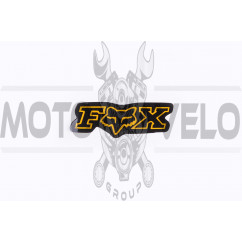 Наклейка логотип FOX (7x1см, 20шт, черный) (#4907)