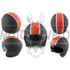 Шлем открытый (mod:062) (size:L, черно-красный матовый, солнцезащитные очки) LS2