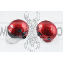 Шлем открытый (mod:101) (классическая форма, прозрачный визор) (size:XL, красный) LS2