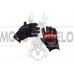 Перчатки "FOX" BOMBER (mod:055, size:XL, черно-оранживые)