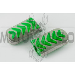 Резинки подножек водителя Delta (зеленые с хромированной вставкой mod:3) XJB