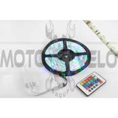 Лента светодиодная SMD 5050 (RGB, влагостойкая, 30 крист/1м, бухта 5м) (+ RGB-контроллер)
