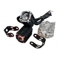 Фара LED 18 REC біла с жовтим + стробоскоп 1 лінза 13,5*13*50мм 9-60V.10W 2000LM 6000/3000k 2 шт.