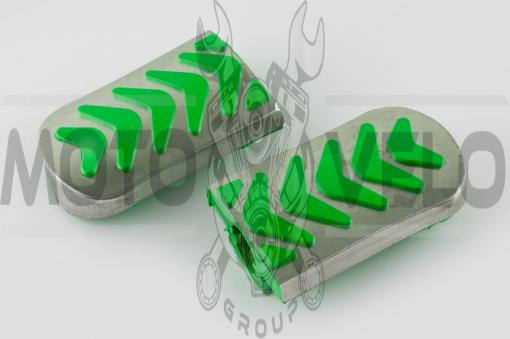 Резинки подножек водителя Delta (зеленые с хромированной вставкой mod:3) XJB