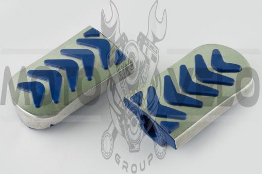 Резинки подножек водителя Delta (синие с хромированной вставкой mod:3) XJB