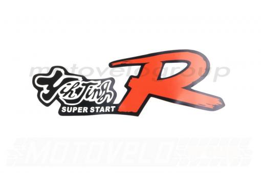 Наклейка декор SUPER START (24x8см, красная) (#0278)