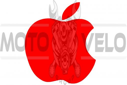 Наклейка логотип APPLE (14х12, красная) (#0467)