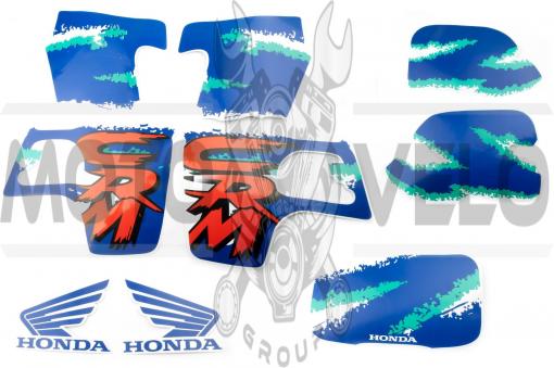 Наклейки (набор) Honda CRM (35х23см, синие) (#2424)
