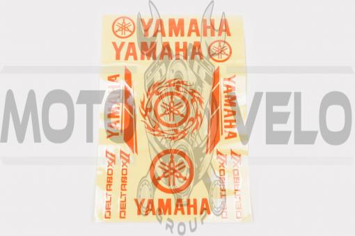 Наклейки (набор) Yamaha (34х23см, 13шт, красные)