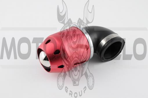 Фильтр воздушный (нулевик) Ø42mm, 90*, пуля (красный)