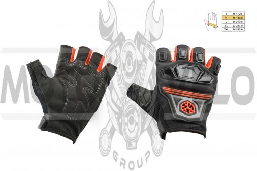 Перчатки без пальцев (mod:MC-24D, size:M, красные, текстиль) SCOYCO