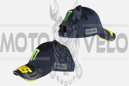 Бейсболка "46 VALENTINO ROSSI AND MONSTER ENERGY" (черная, 100% хлопок) (mod:2)