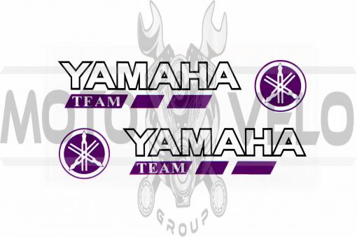 Наклейка логотип YMH (14x3см, 2шт, фиолетовая) (#6001)