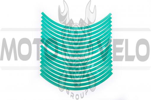 Наклейка на колесо 10 декор (16шт, зеленая) (#6054Ф)