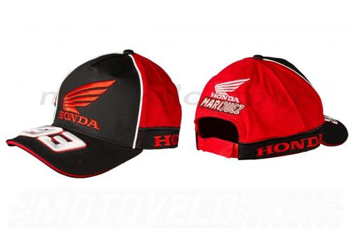 Бейсболка HONDA AND MARC MARQUEZ (черно-красная, 100% хлопок)