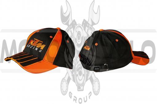 Бейсболка KTM RACING (черно-оранжевая, 100% хлопок)
