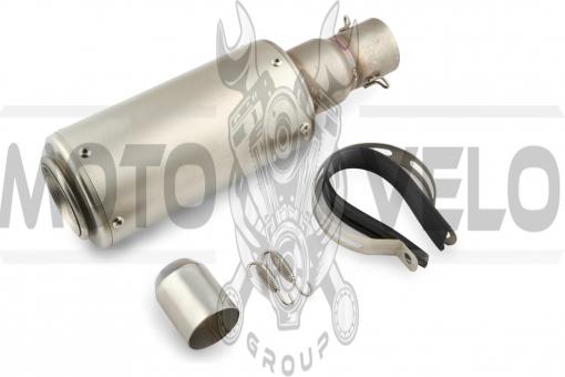 Глушитель (тюнинг) 325*100mm (нержавейка, овал, серый, прямоток) (akrapovic) 118