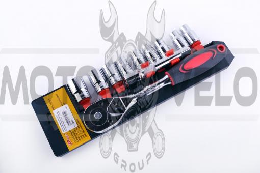 Набор торцевых головок 12 предметов с ключом-трещоткой 1/2" (mod.3100 D-Tools) "LAVITA"