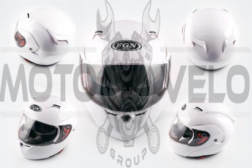 Шлем трансформер (mod:688) (size:XL, белый, солнцезащитные очки) BINLI
