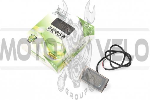 Цифровой вольтметр DC 12V (врезной, прямоугольный, красный) YOUYOU
