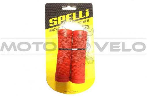 Грипсы велосипедные "SPELLI SBG-660 S" (90 mm) красный