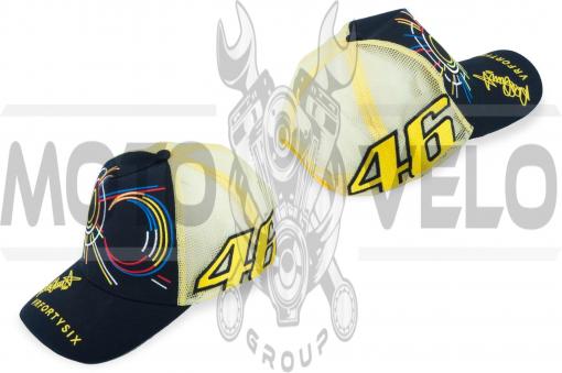 Бейсболка 46 VALENTINO ROSSI AND MONSTER ENERGY (желто-черная, сетка)