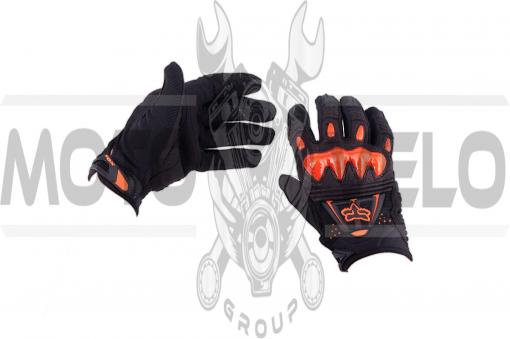 Перчатки "FOX" BOMBER (mod:055, size:XL, черно-оранживые)