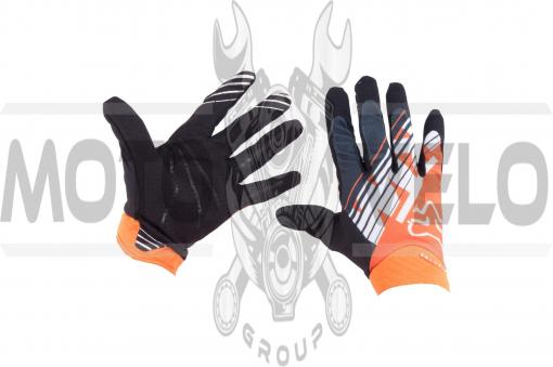 Перчатки "FOX" AIRLINE KTM (mod:028, size:L, черно-оранживые)