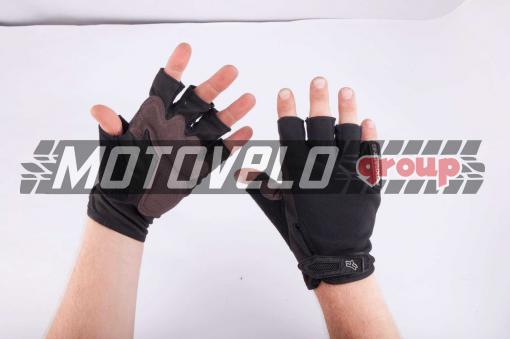 Перчатки без пальцев (size:L, черные) FOX