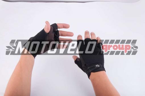 Перчатки без пальцев (size:M, черные) FOX