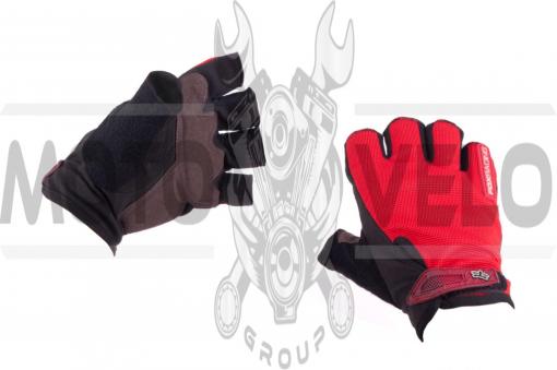 Перчатки без пальцев (size:L, красные) FOX
