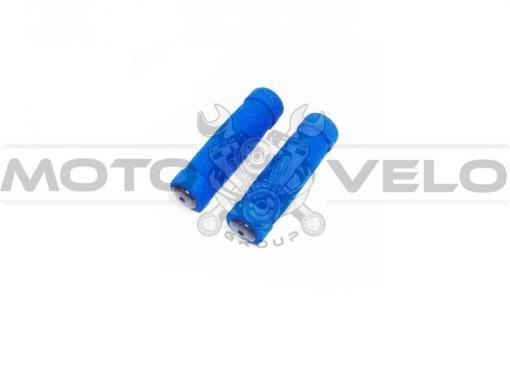 Грипсы поролоновые, короткие (L-125mm) "MD" цвет: синий