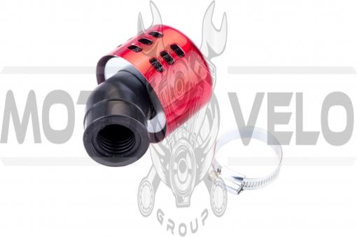 Фильтр воздушный (нулевик) Ø28/40mm, 45* (колокол, красный) KM (mod:KY-A-086)
