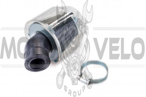 Фильтр воздушный (нулевик) Ø28/40mm, 45* (колокол, прозрачный) KM (mod:KY-A-134)
