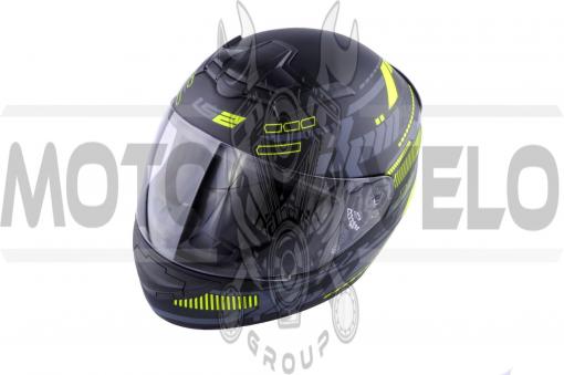 Шлем-интеграл (mod:FF352) (size:XXL, черно-зеленый, BANG) LS-2