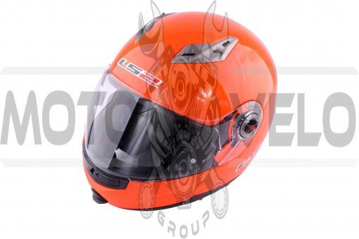 Шлем трансформер (size:XL, оранжевый + солнцезащитные очки) LS-2