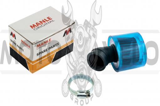 Фильтр воздушный (нулевик) Ø35mm, 45*, (синий, прозрачный) MANLE
