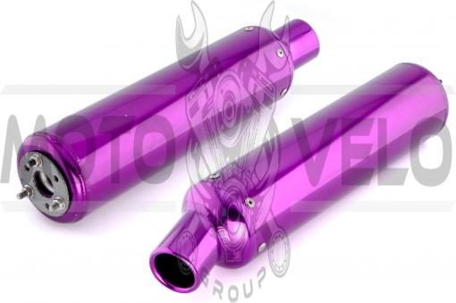Глушитель (тюнинг) 360*130mm (нержавейка, овал, фиолетовый, прямоток) 118