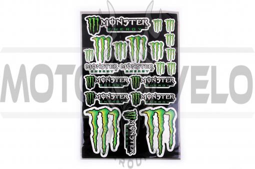 Наклейки (набор) спонсор MONSTER ENERGY (30х45см, силикон) (#5989B)