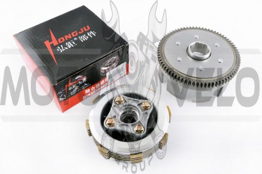 Корзина сцепления (в сборе) 4T CG125 (73 зуба) HONGJU (mod:A)