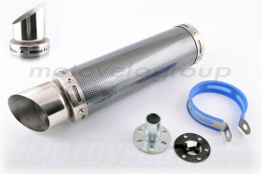 Глушитель (тюнинг) 300*90mm, креп. Ø48mm (нержавейка, карбон mod:1, прямоток, тип:2)